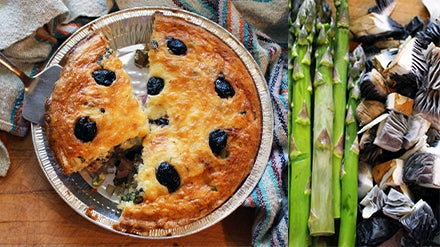 Wine-cap Mushrooms and Asparagus Quiche