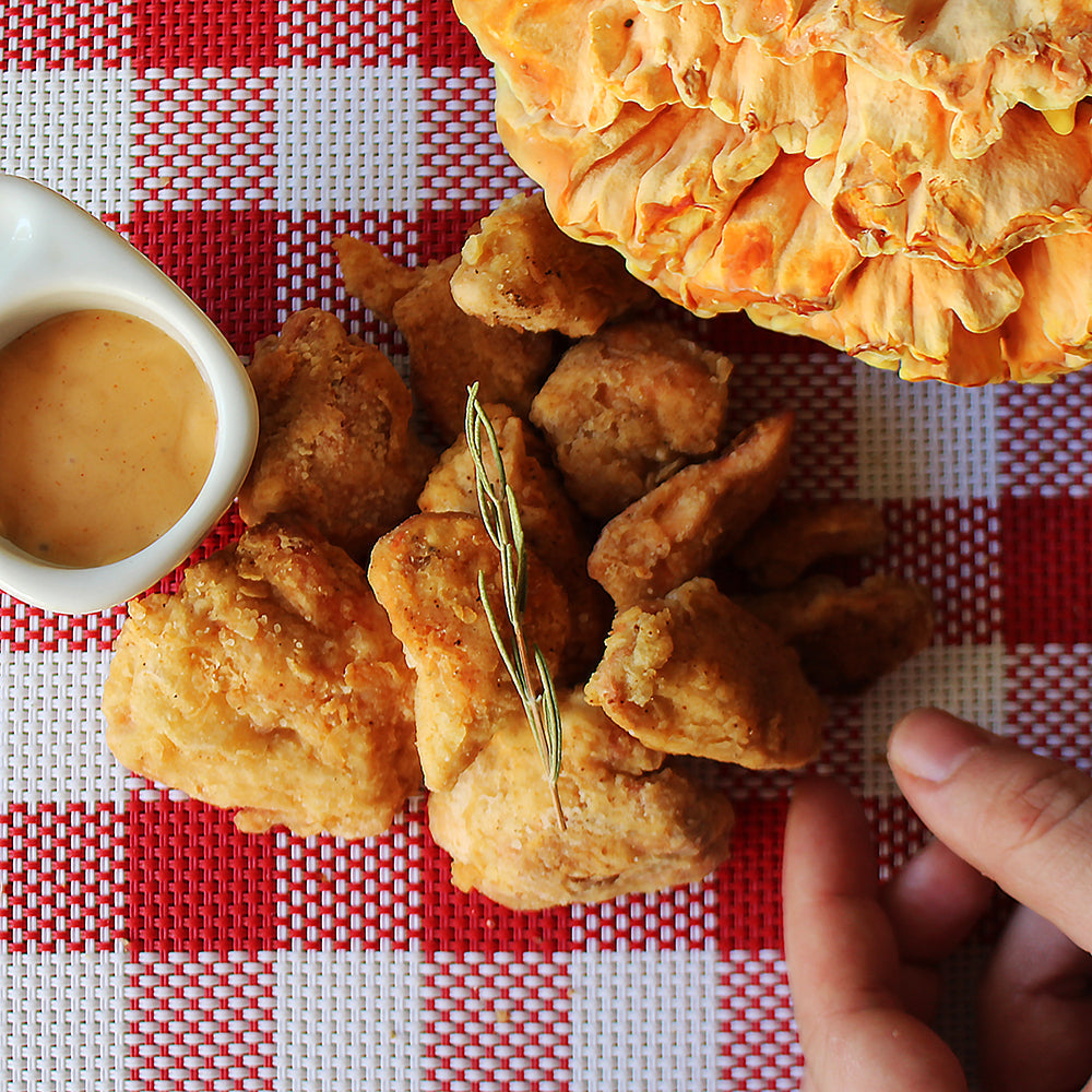 Crispy Chicken of the Woods Mushroom Nuggets